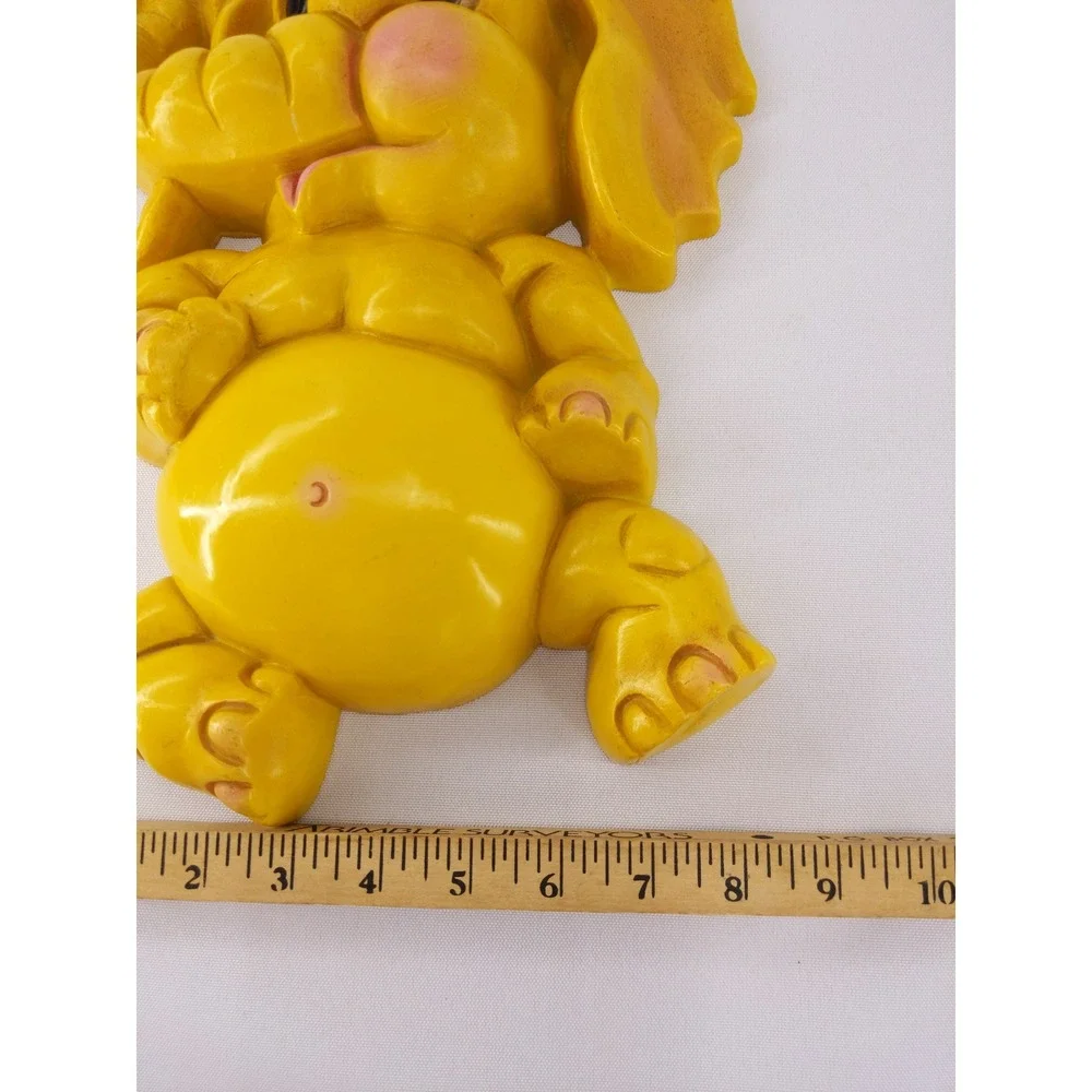 Homco Wall Plaques Yellow Vintage 1973 Elephant Nursery Decor Set of 2